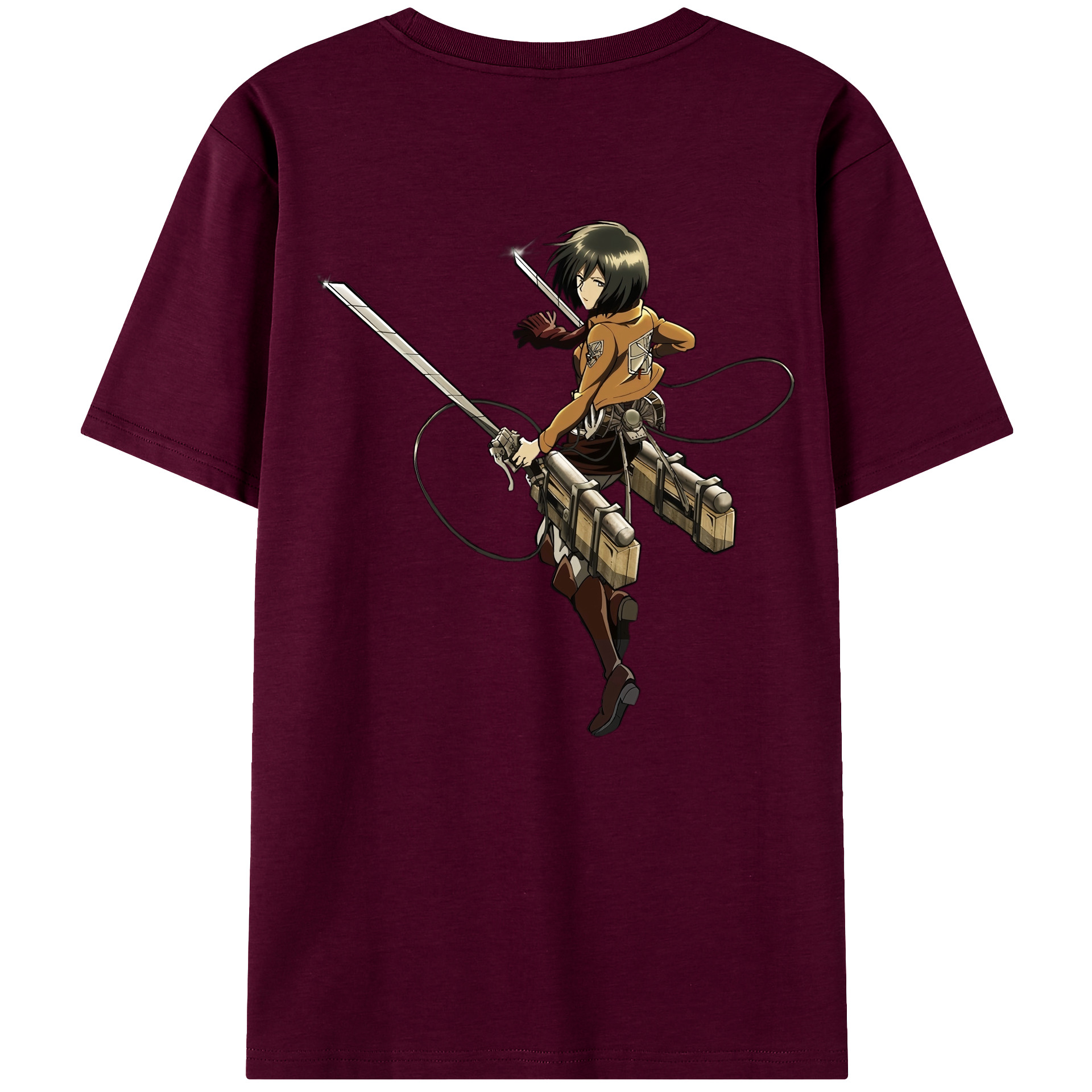 （画像用） 進撃の巨人 ミカサ·アッカーマン Attack on Titan Mikasa Ackerman レディース半袖Tシャツ(バックプリント)